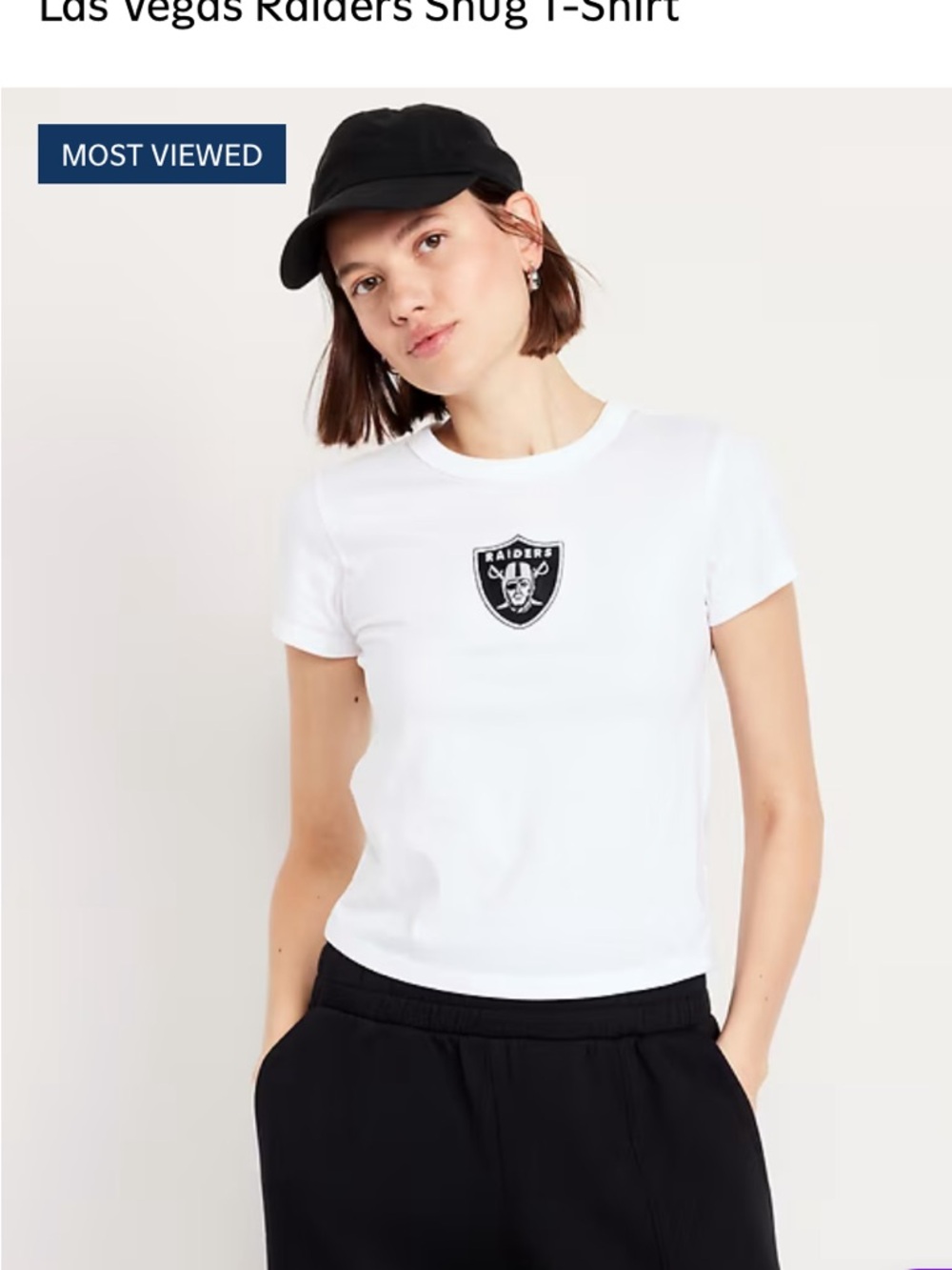 Las Vegas Raiders Snug T-Shirt Old Navy NWT MSRP $27 White Small